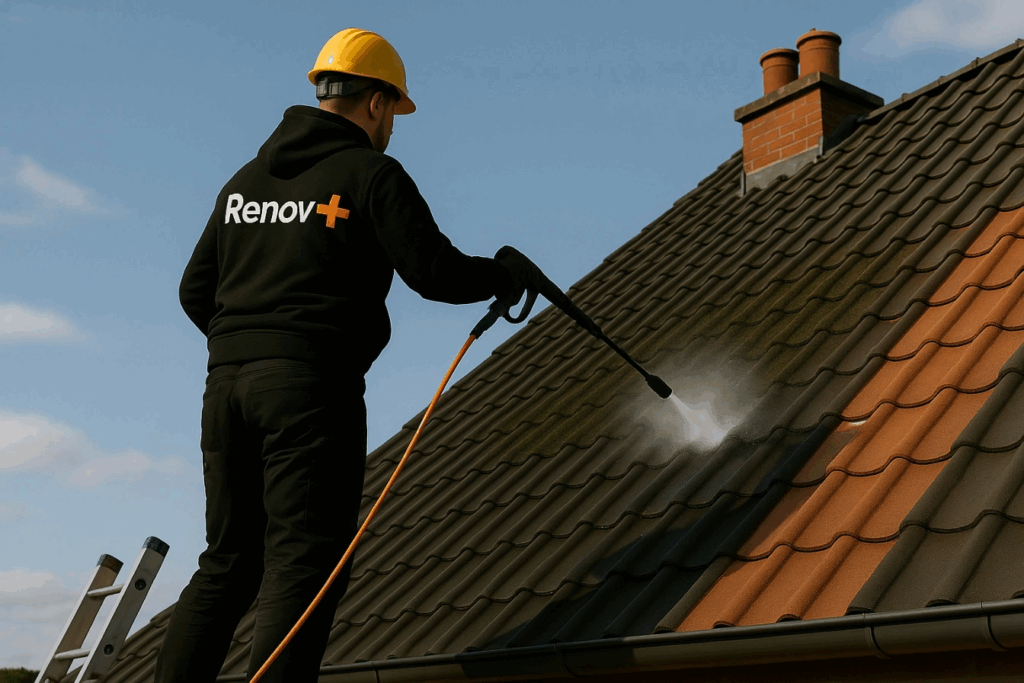 Nettoyage de toiture par Renovplus à Bruxelles